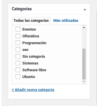 categorias WordPress
