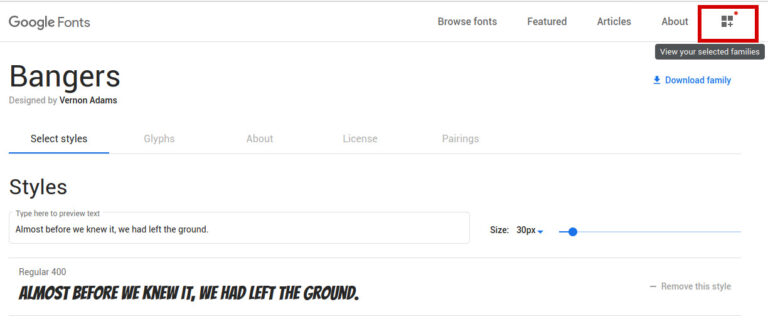 font wizard en mi pagina web